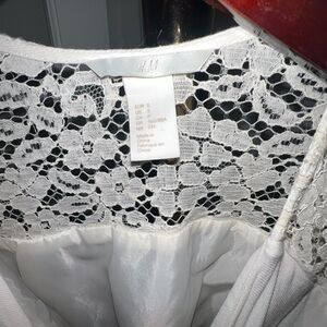 H&M White Lace Dress Jacket w/ tie (small)